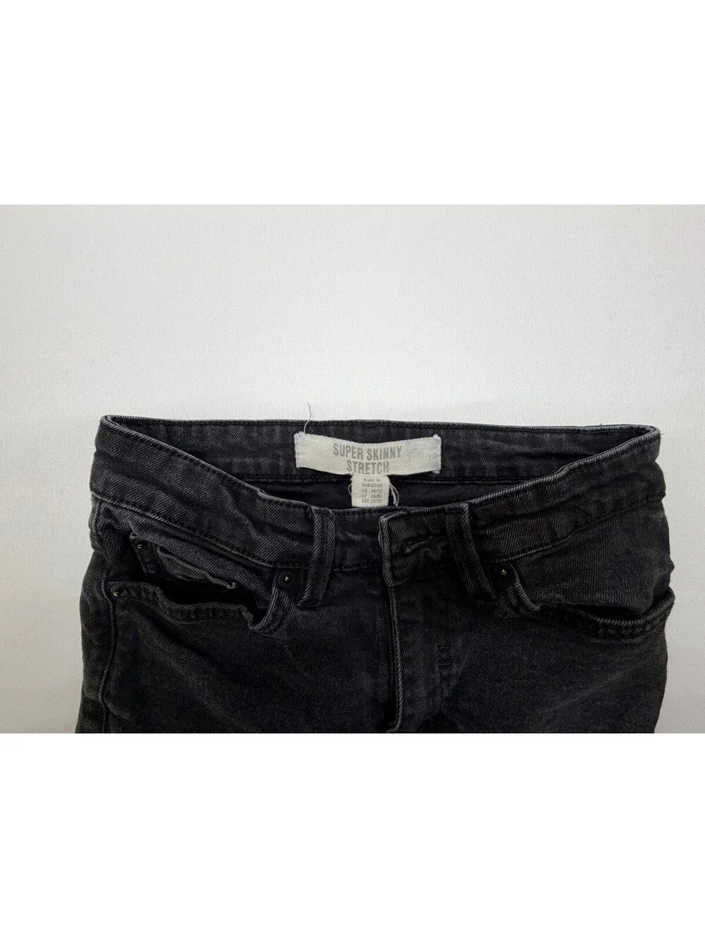 New Look Mens Super Skinny Jeans Stretch Zip Fly Slim Fit Low Rise Size 28 Black